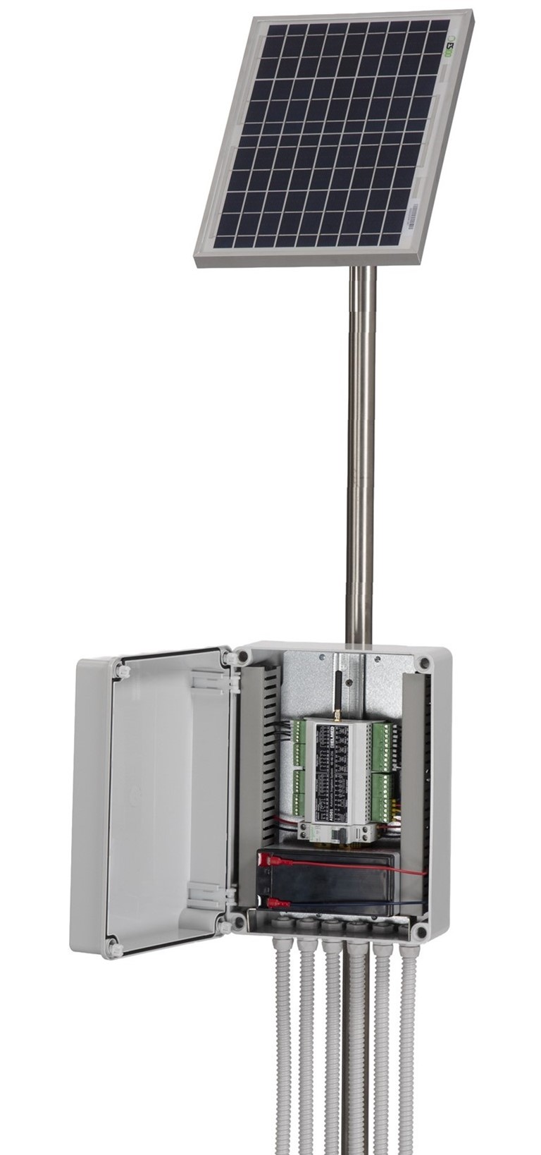 Steuerzentrale mit Schaltschrank und Solarpanel - AIS01